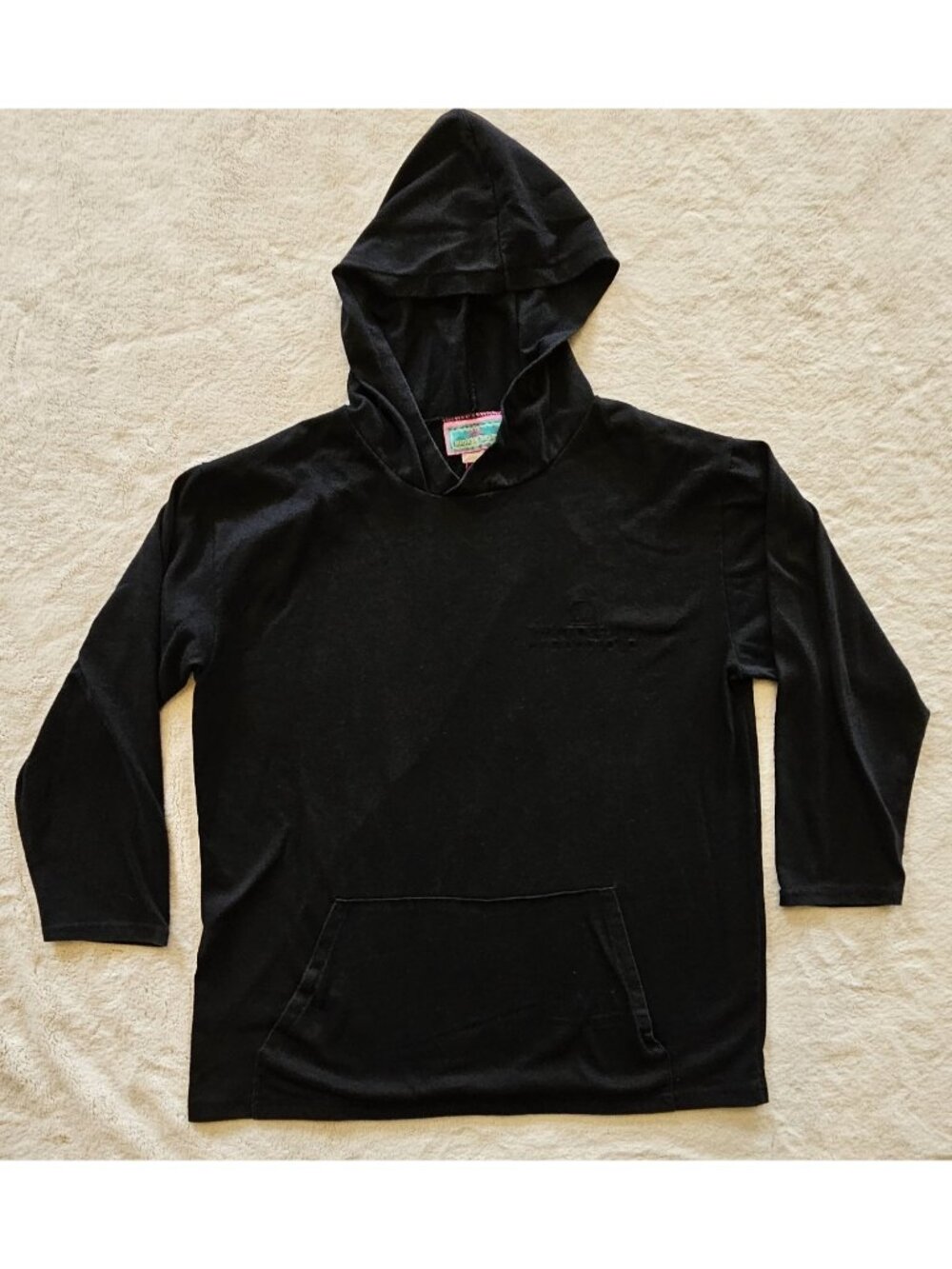 Vintage Higher state Hooded long sleeve shirt Women's Medium Black